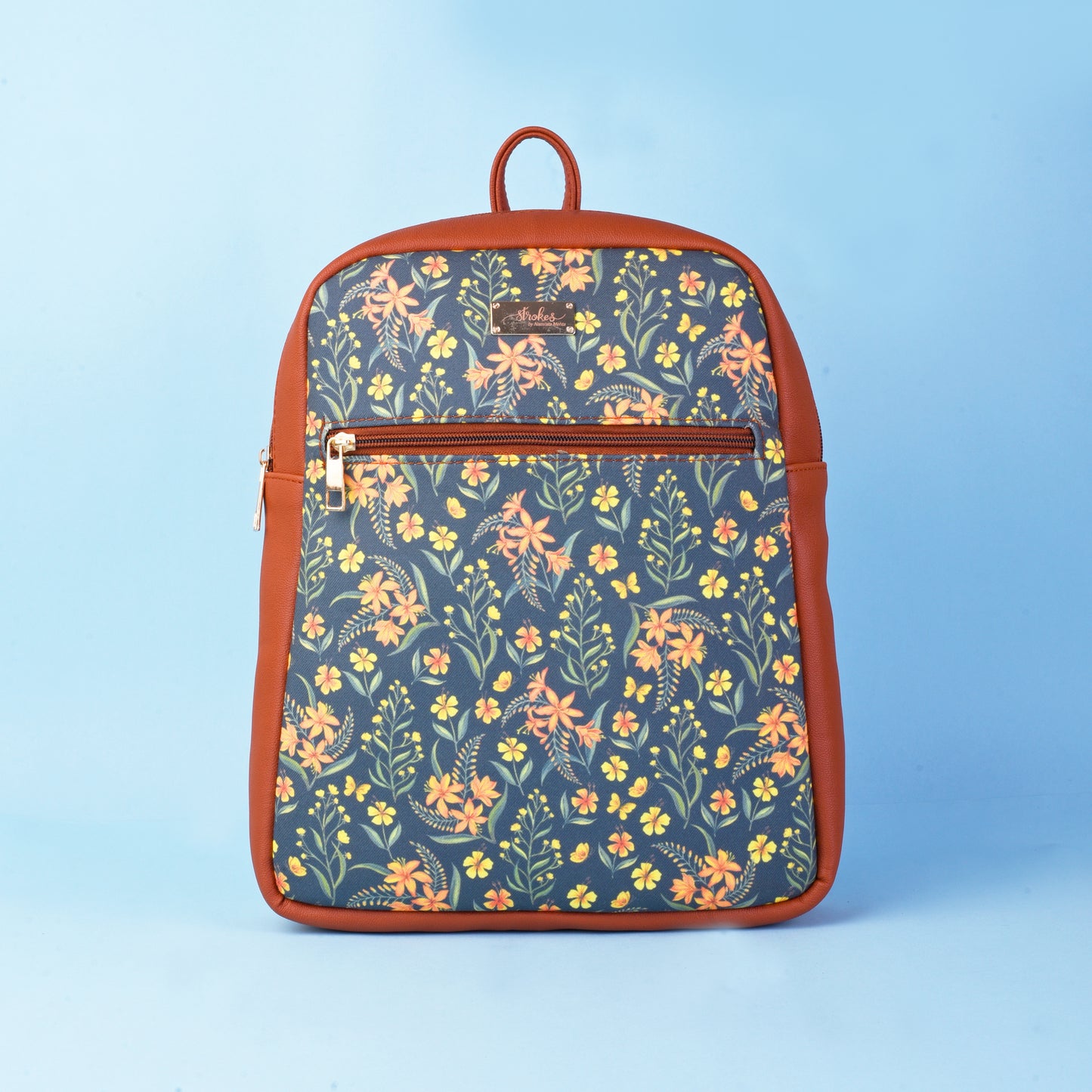 Grey Summer Blossoms Compact Backpack
