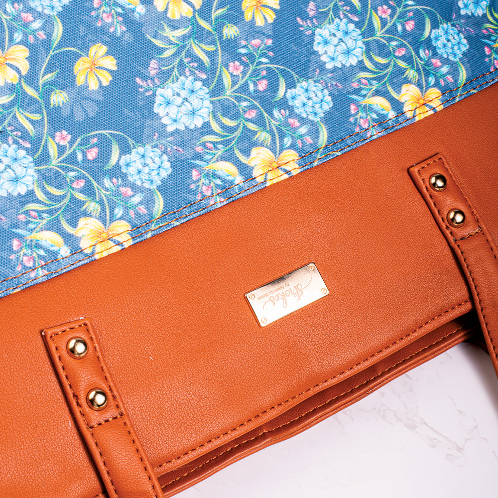 Vintage Blooms Blue Office Bag