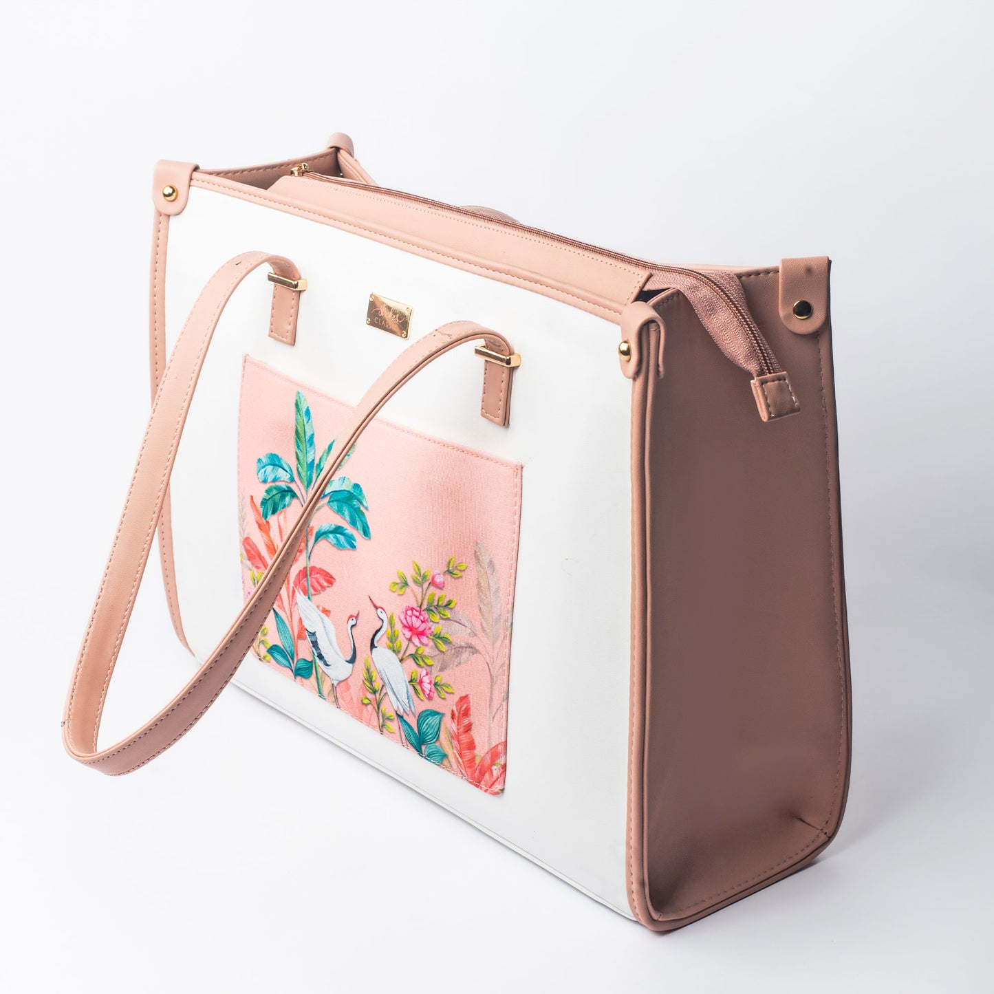 Peachy Crane Paradise Box Tote bag