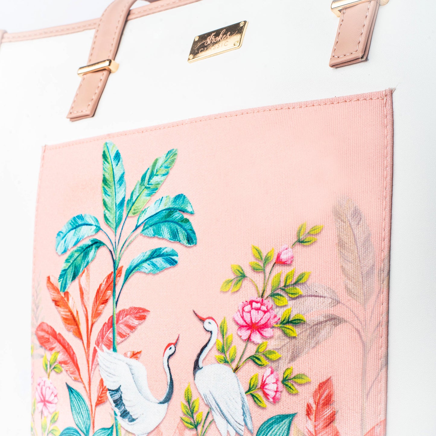 Peachy Crane Paradise Box Tote bag