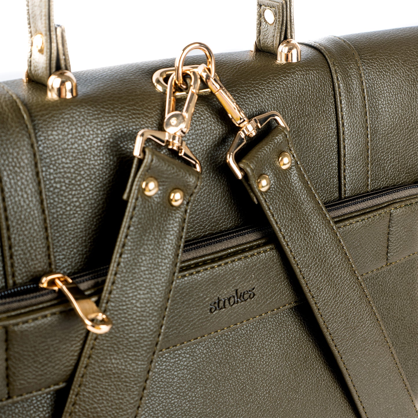 The Convertible Work Bag: Handbag, Backpack & Shoulder Tote - Olive Opulence