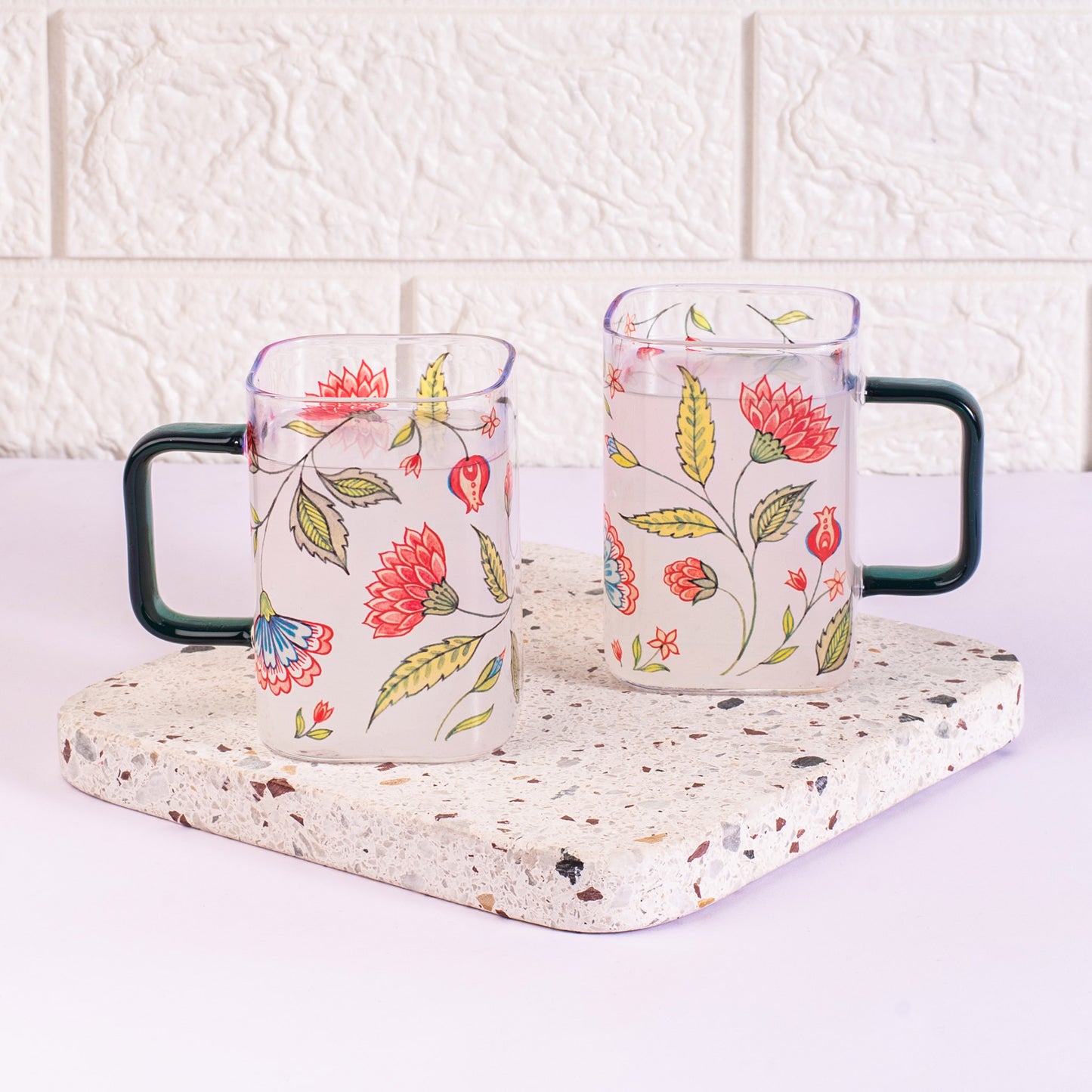 Enchanted Garden Square Coffee/Tea mugs - Set of 2 and 4