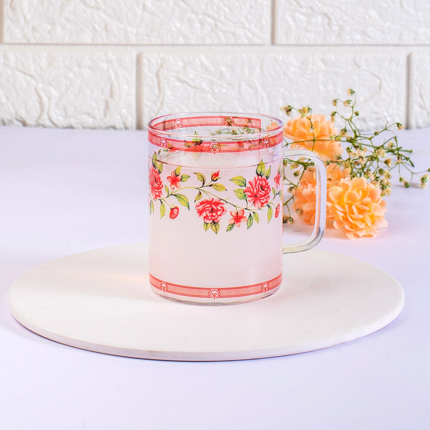 Shrub Roses Round Coffee/Tea mugs - Set of 2 and 4