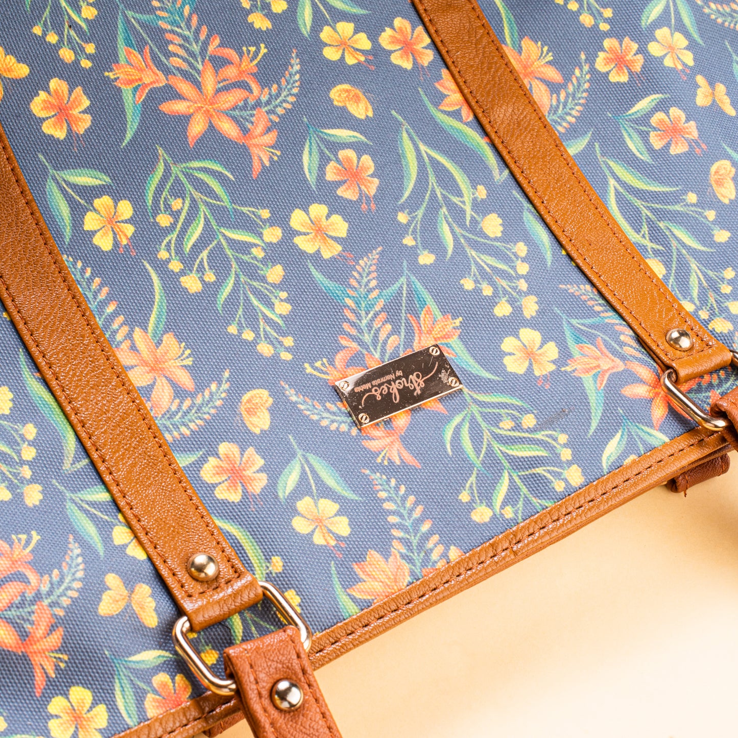Grey Summer Blossoms Tote Bag