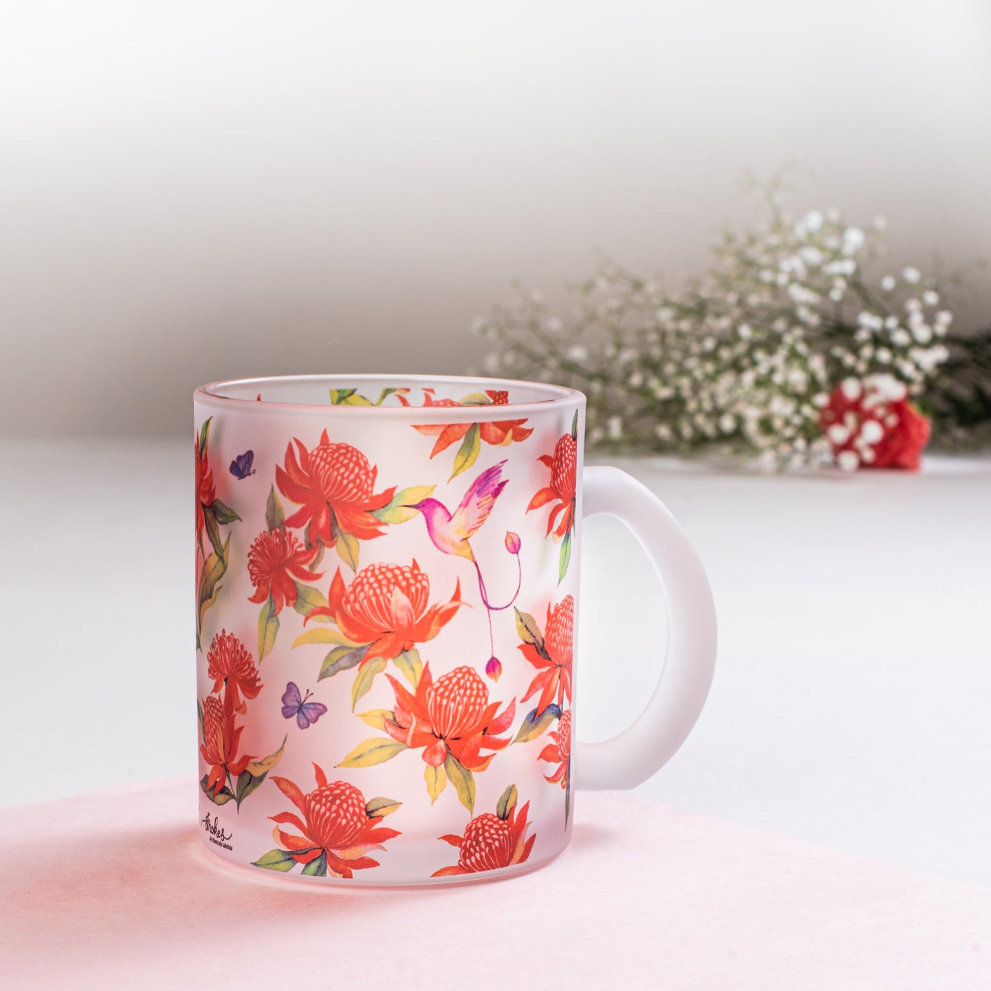 Waratahs Frosted Glass Mug
