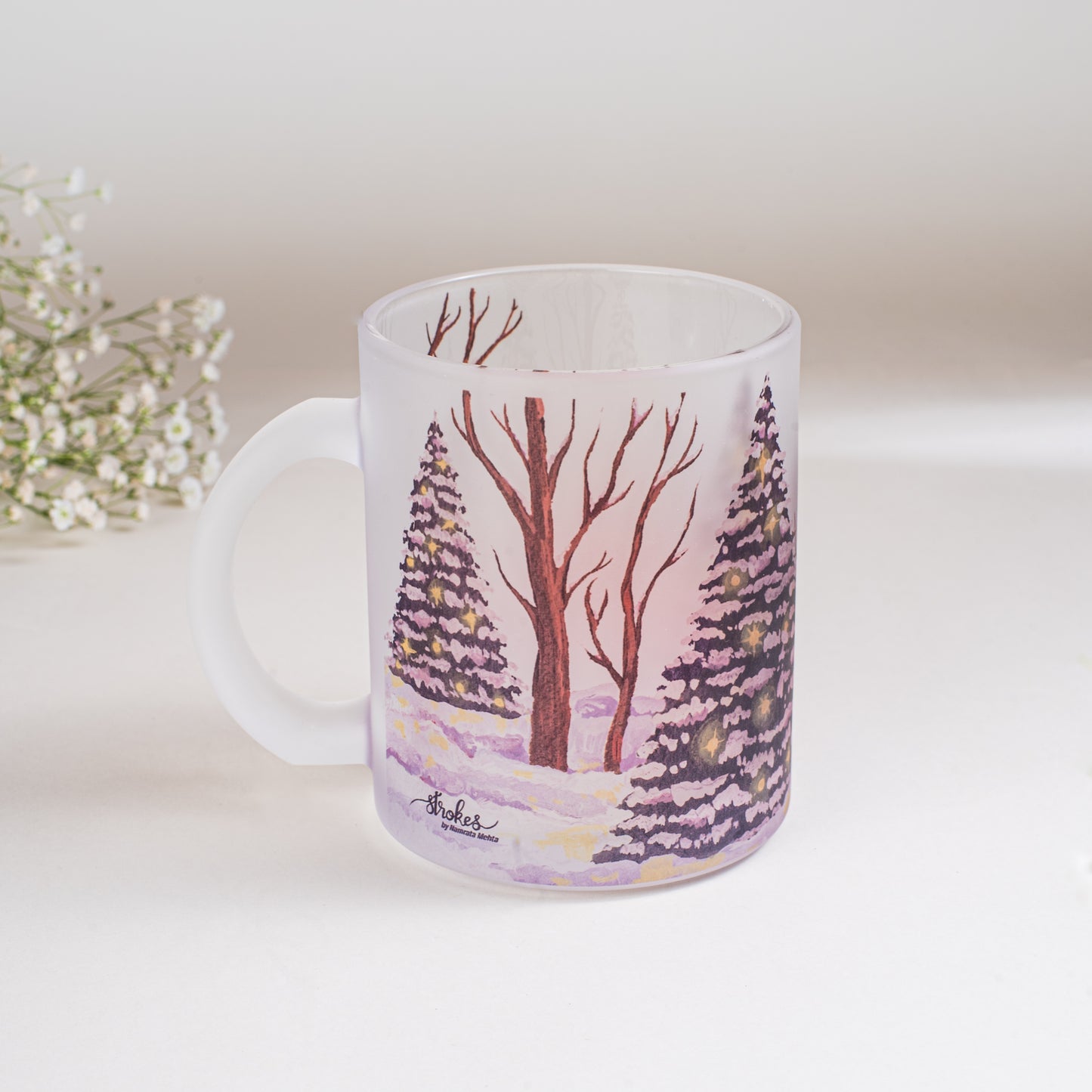 Christmas Frosted Glass Mug