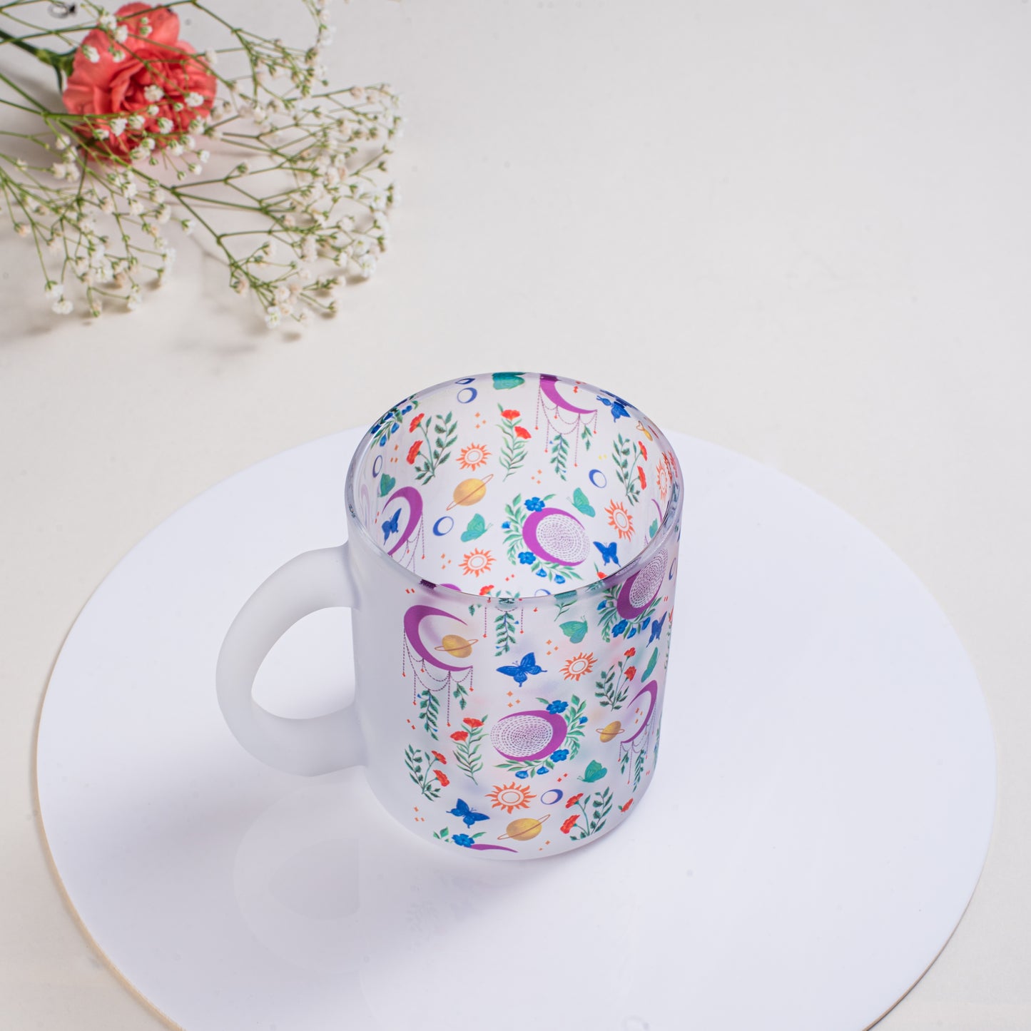 The Moon Child Frosted Glass Mug