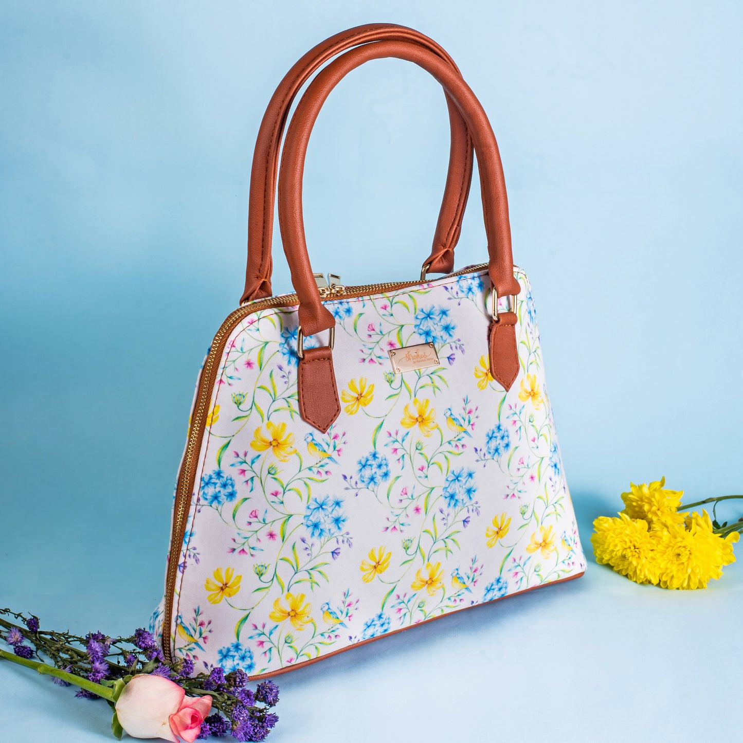 Vintage Blooms White Handbag