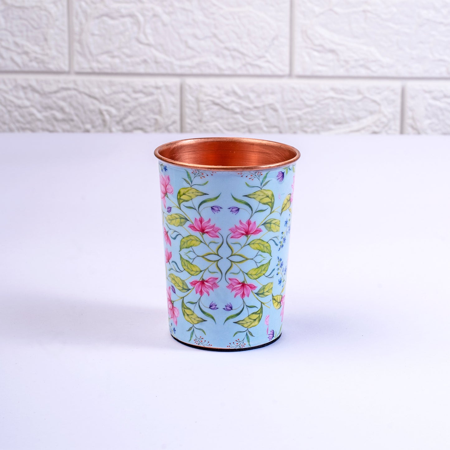 Summer Florescence Copper Tumblers Light Blue - Set of 2