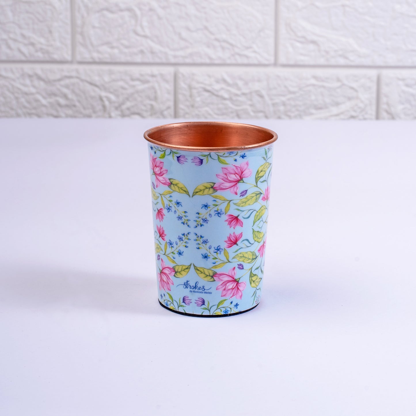Summer Florescence Copper Tumblers Light Blue - Set of 2