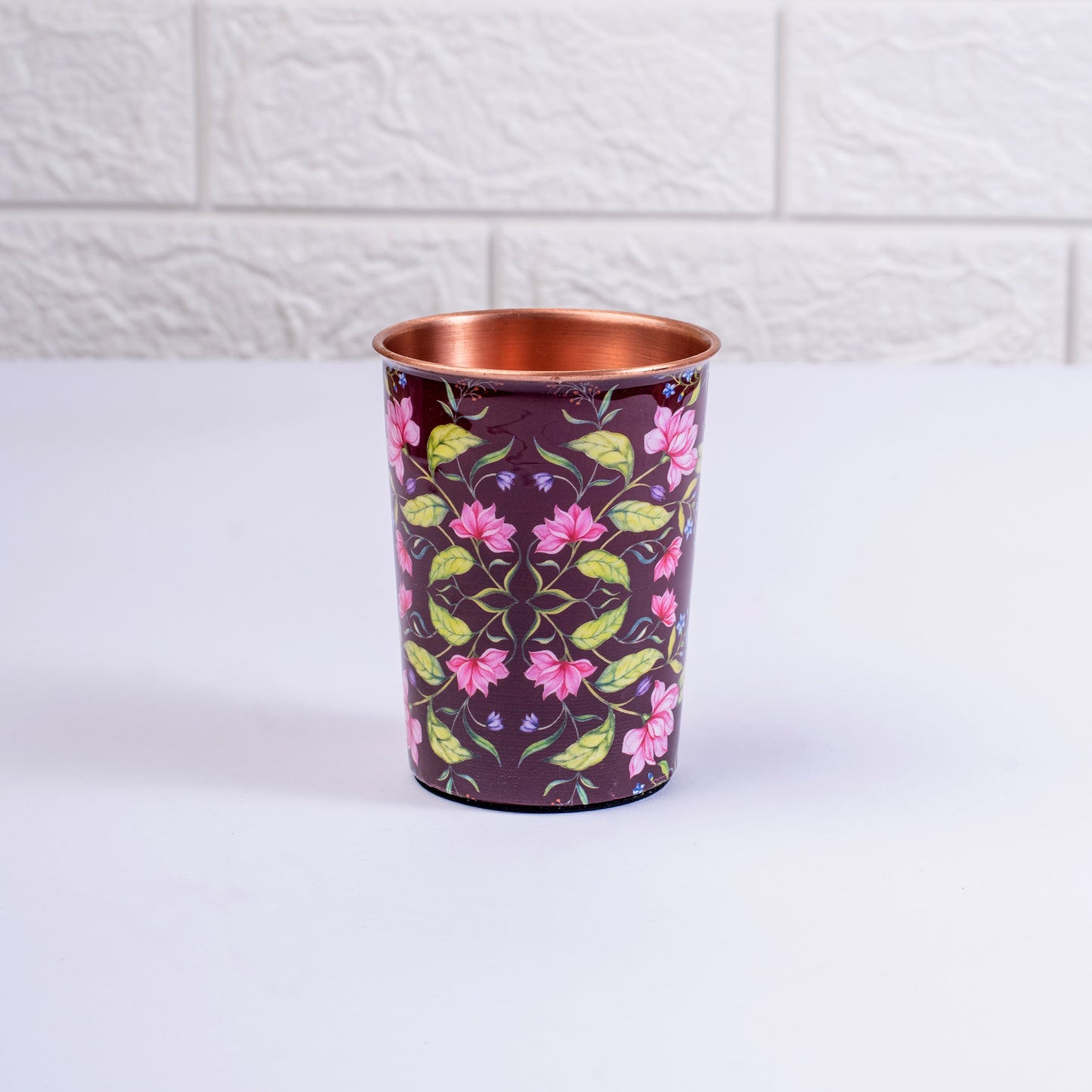 Summer Florescence Copper Tumblers Maroon - Set of 2