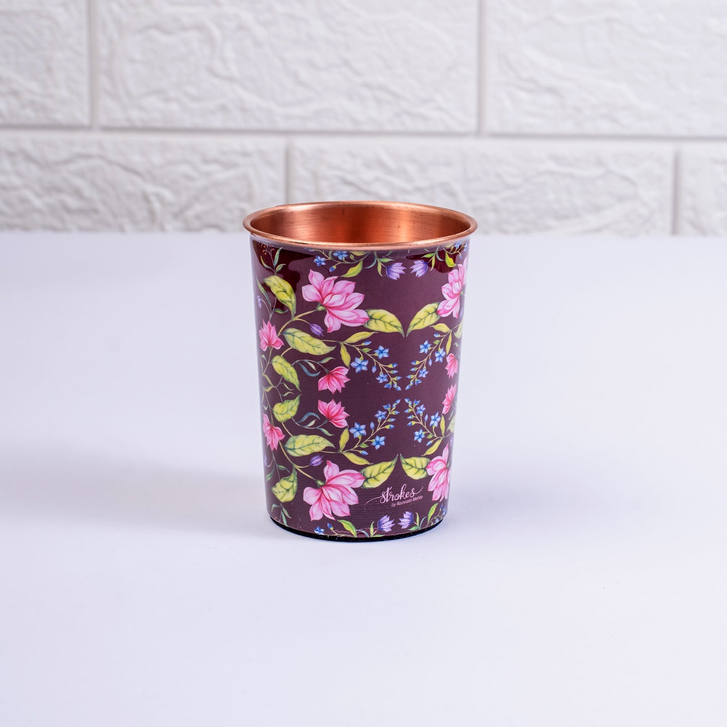 Summer Florescence Copper Tumblers Maroon - Set of 2