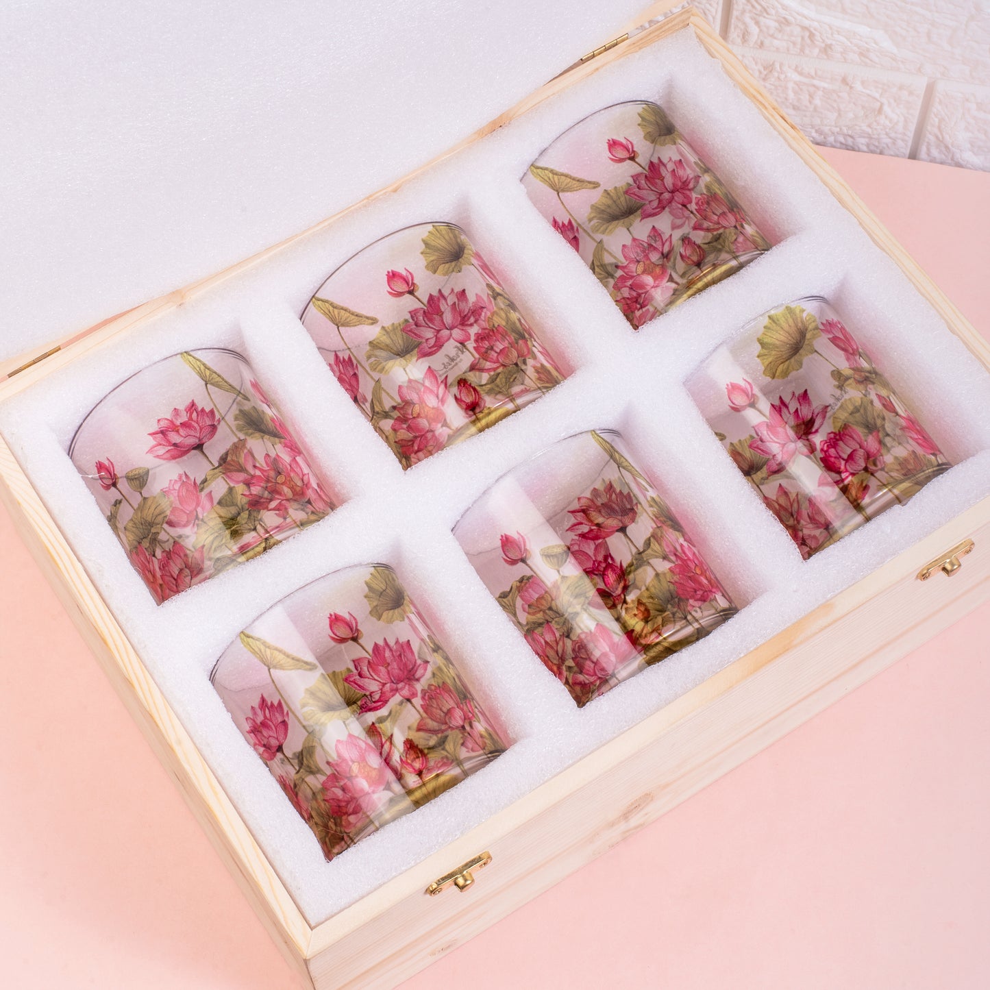 Lotus Field Beverage Glasses - Gift Set