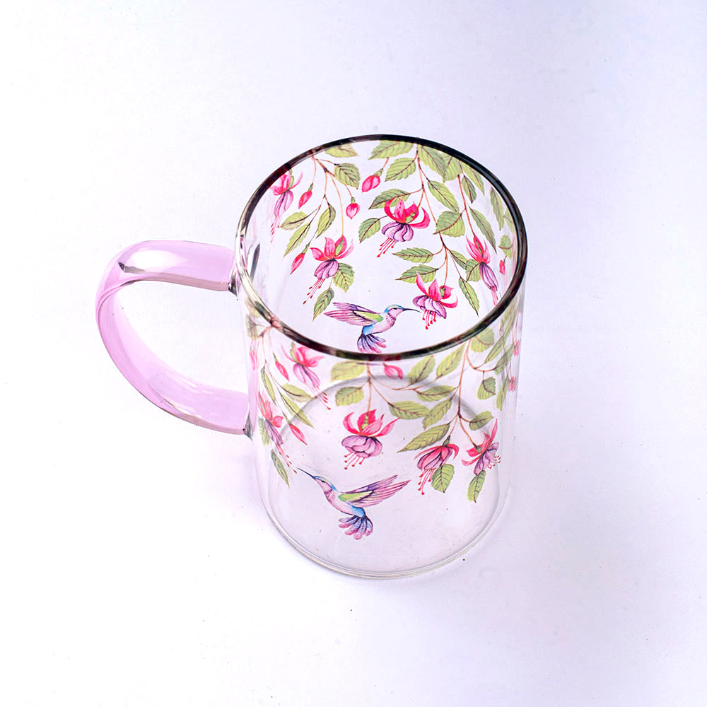Pink Fuschia Bell Clear mugs - Set of 2 and 4