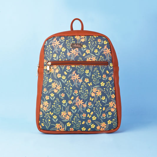 Grey Summer Blossoms Compact Backpack