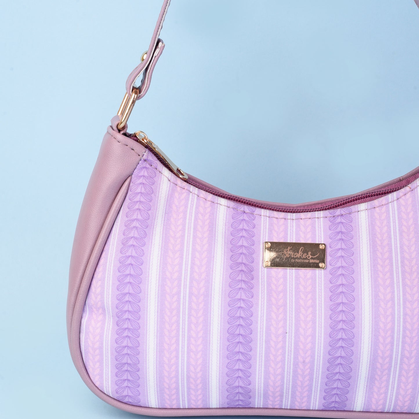 Lilac Leaves Baguette Bag