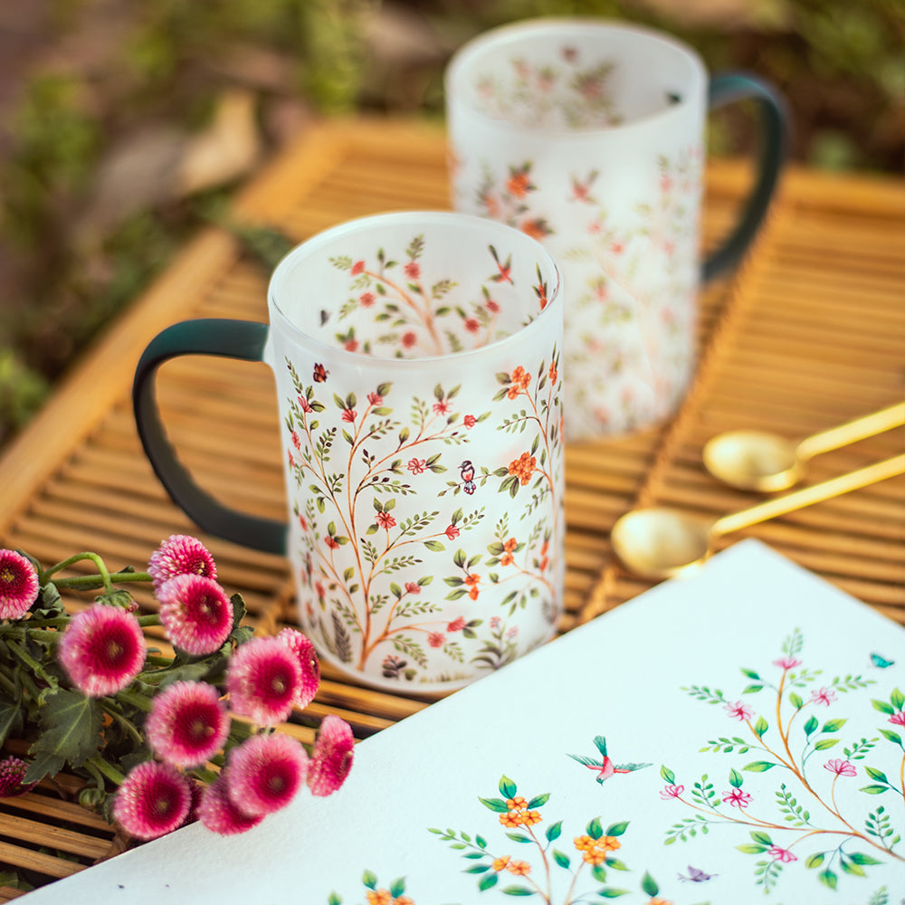 Forest of Greens Frosted mugs - Set of 4