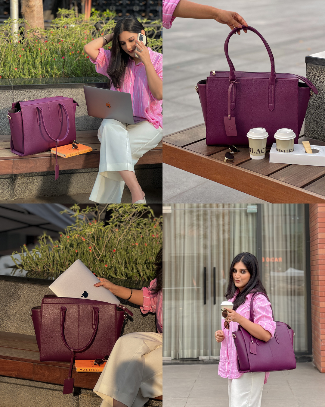 Burgundy Belle Valeria Tote bag for 14" laptop