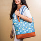 Vintage Blooms Blue Tote Bag