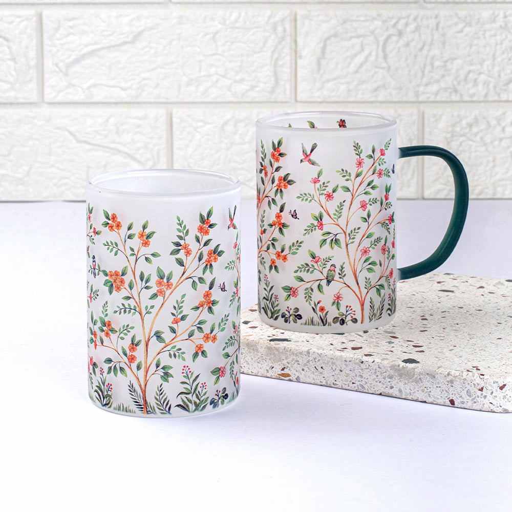 Forest of Greens Frosted mugs - Set of 2 and 4