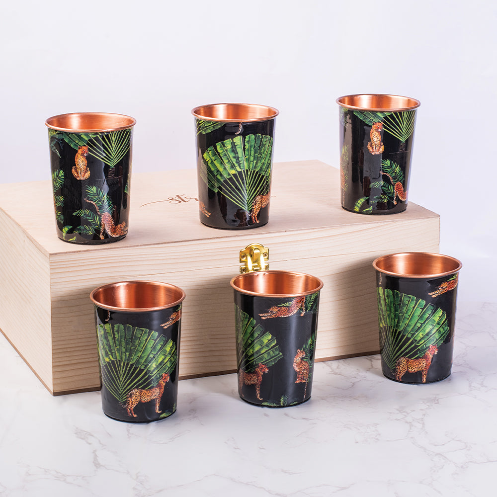The Leopard Print Copper Tumblers - Gift Set