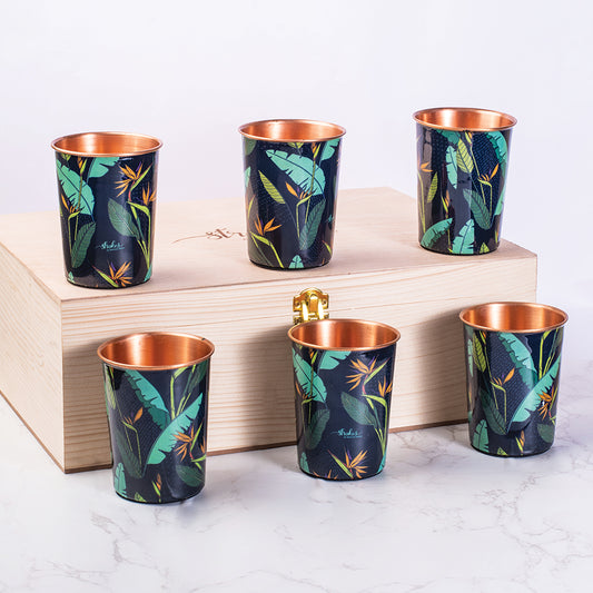 Birds of Paradise Copper Tumblers - Gift Set