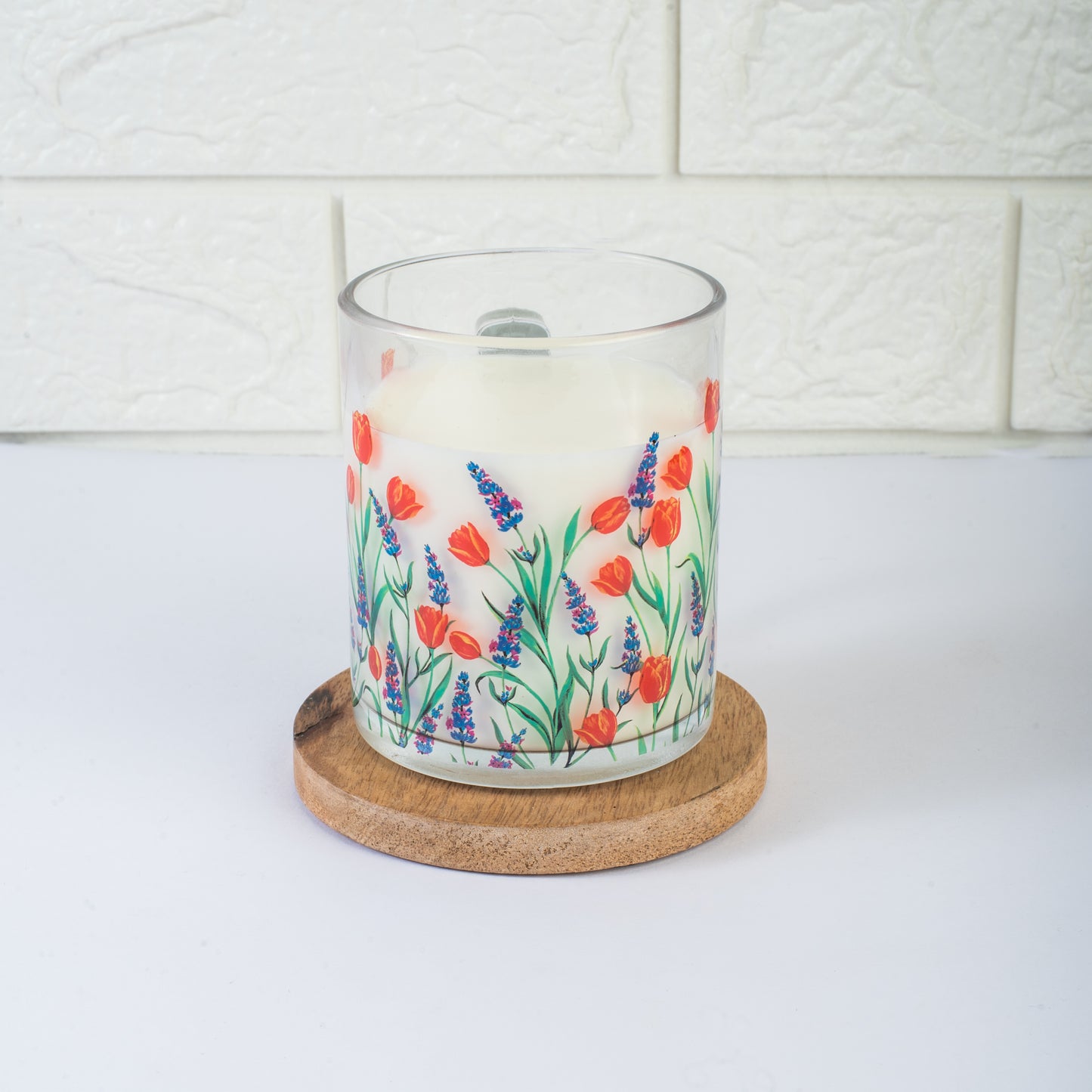 Tulips and Lavender Glass Mug