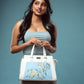 Periwinkle Blue and White Handbag