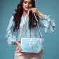 Periwinkle Blue and White Sling bag
