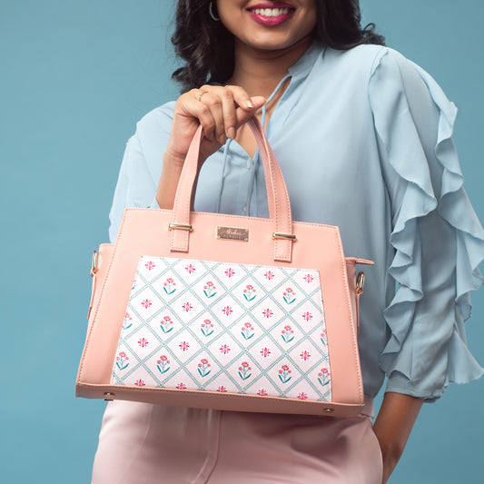 Coral Blossom Handbag