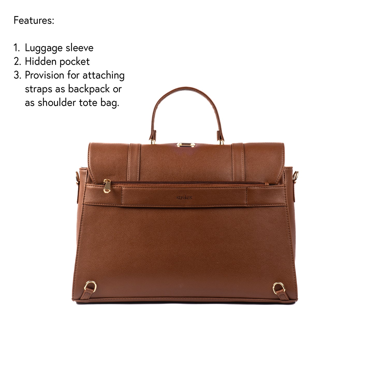 The Convertible Work Bag: Handbag, Backpack & Shoulder Tote - Mocha Elegance
