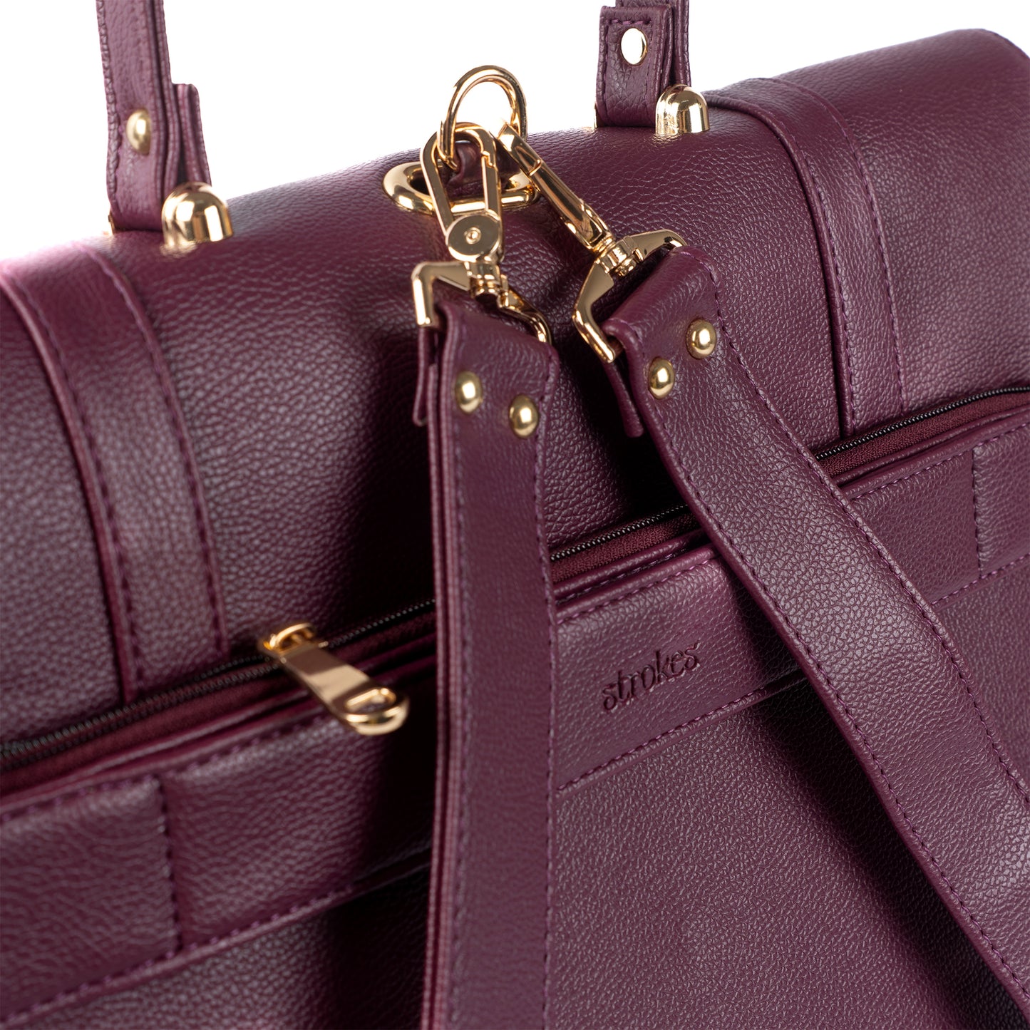 The Convertible Work Bag: Handbag, Backpack & Shoulder Tote - Burgundy Belle