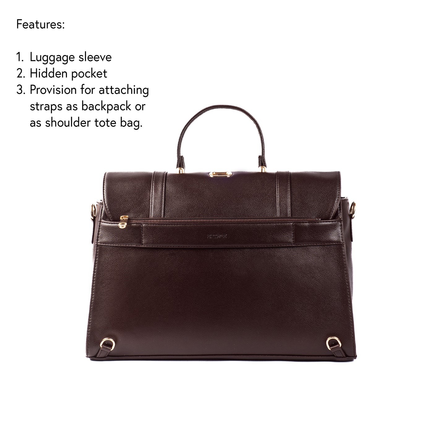The Convertible Work Bag: Handbag, Backpack & Shoulder Tote - Mahogany Mystique