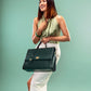 The Compact Convertible Work Bag for 14" laptops: Emerald Elegance (3 in 1 - Backpack, Crossbody/Tote & Handbag)
