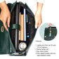The Compact Convertible Work Bag for 14" laptops: Emerald Elegance (3 in 1 - Backpack, Crossbody/Tote & Handbag)