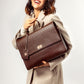 The Compact Convertible Work Bag for 14" laptops: Mahogany Mystique (3 in 1 - Backpack, Crossbody/Tote & Handbag)