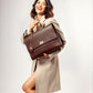 The Compact Convertible Work Bag for 14" laptops: Mahogany Mystique (3 in 1 - Backpack, Crossbody/Tote & Handbag)