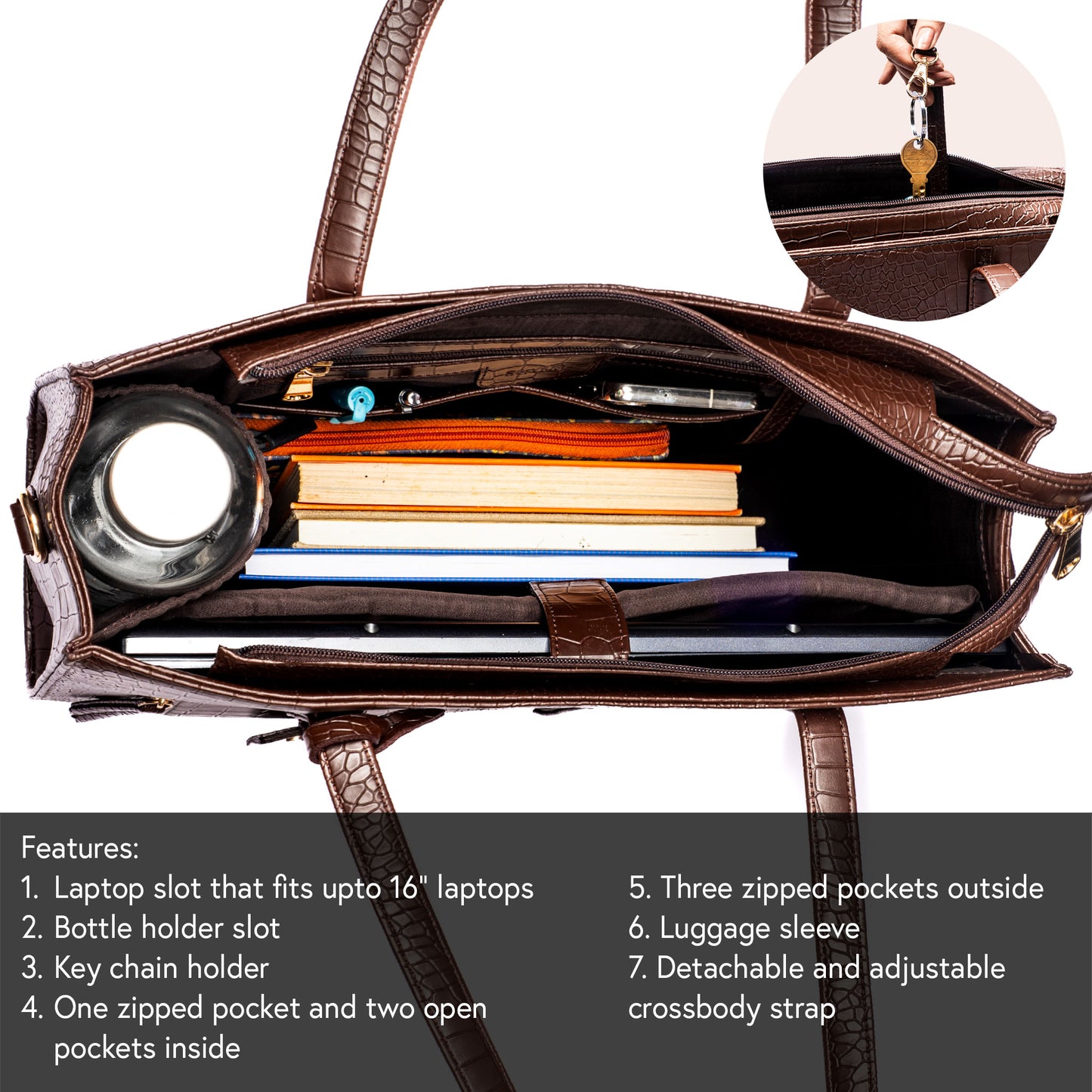 Mahogany Mystique Amira Tote bag for 16" laptop