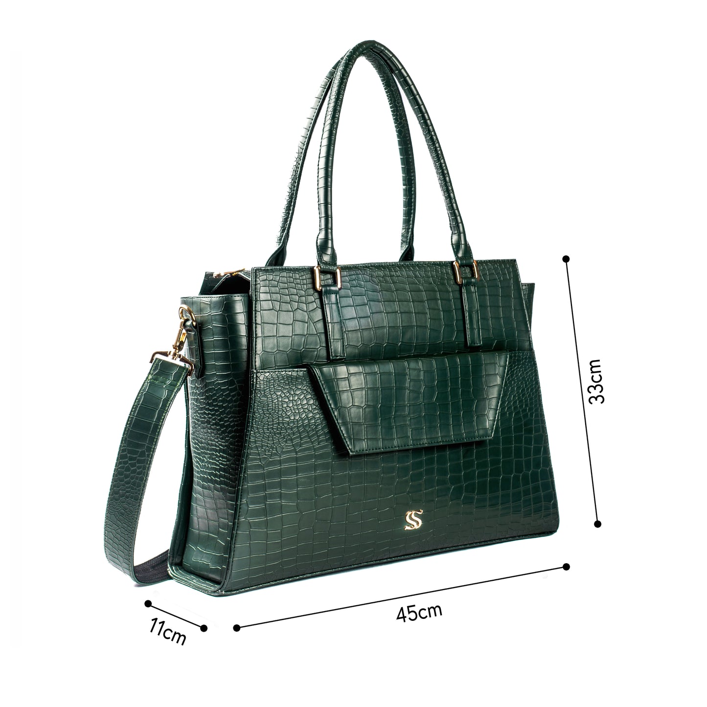 Emerald Elegance Grande Tote bag for 17" laptop