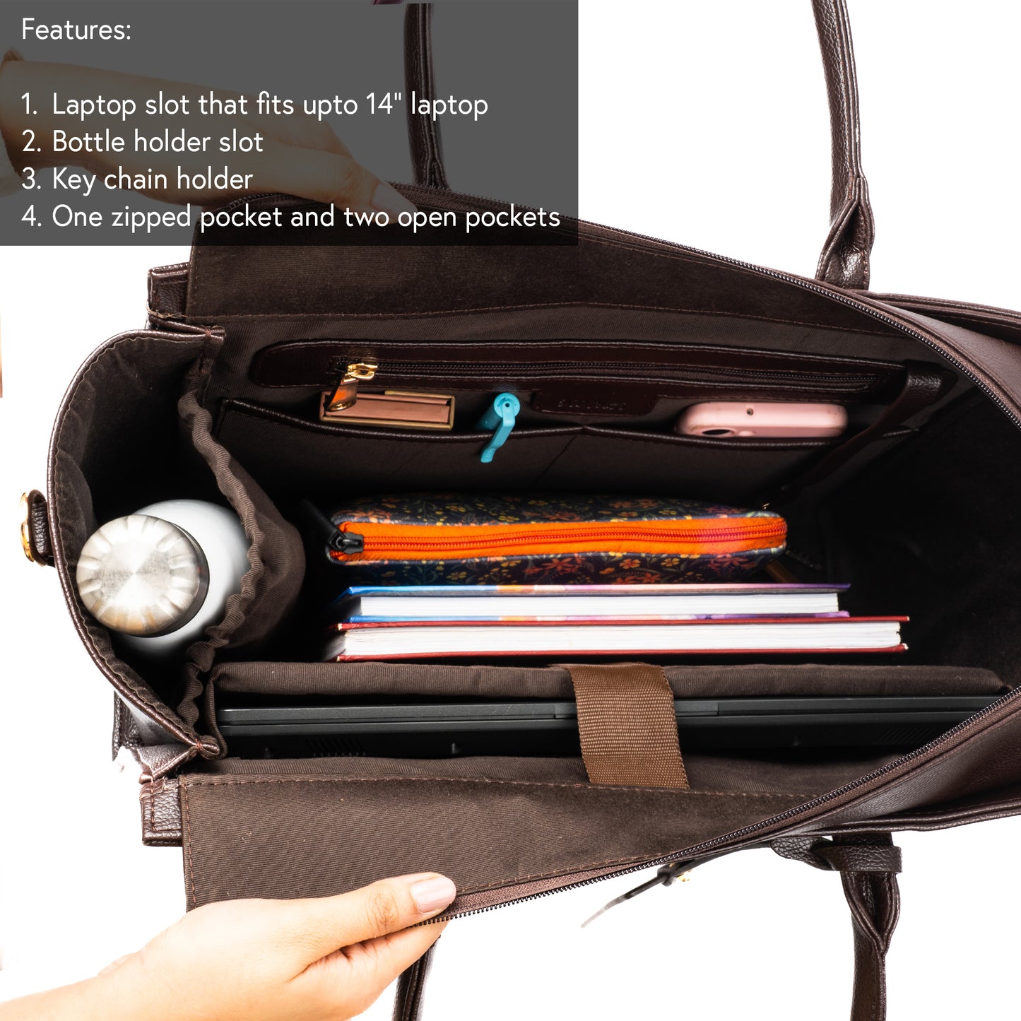 Mahogany Mystique Valeria Tote bag for 14" laptop
