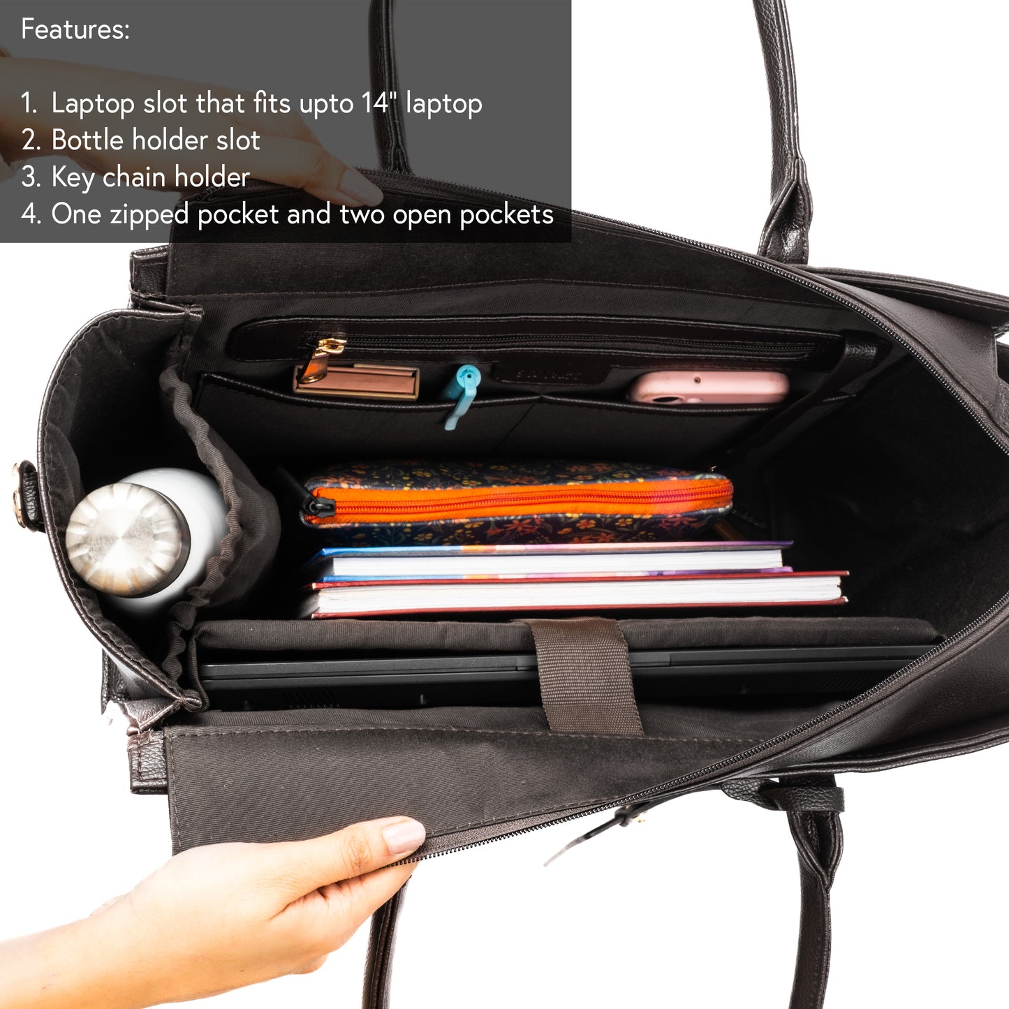 Charcoal Chic Valeria Tote bag for 14" laptop