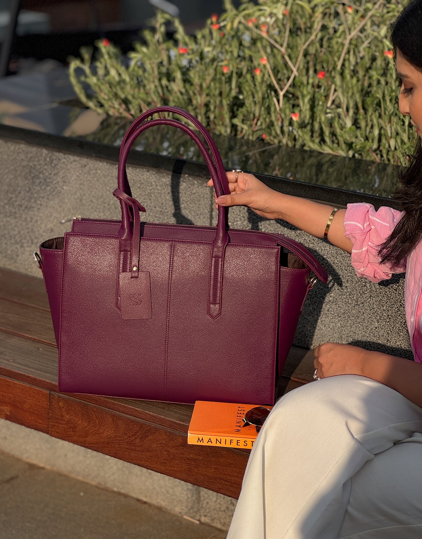 Burgundy Belle Valeria Tote bag for 14" laptop
