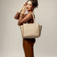 Almond Crème Cresta Tote bag for 16" laptop