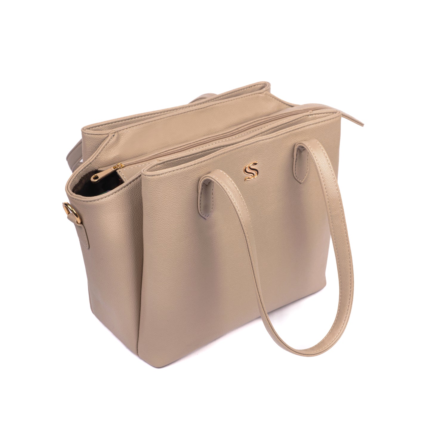 Almond Crème Cresta Tote bag for 16" laptop
