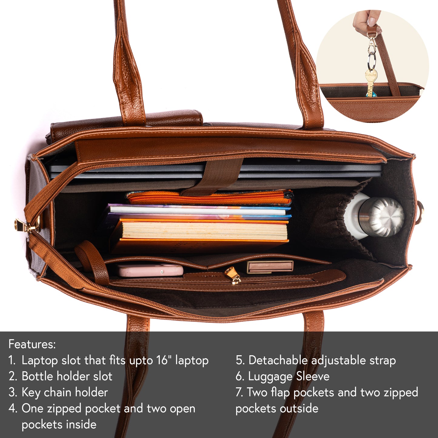 Mocha Elegance Maison Élan Tote bag for 16" laptop