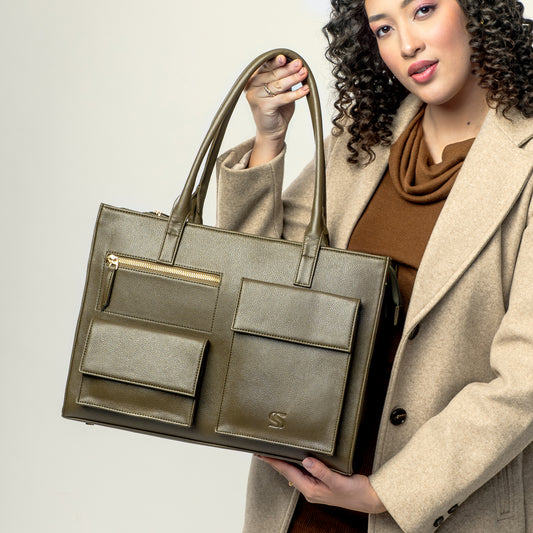 Olive Opulence Maison Élan Tote bag for 16" laptop