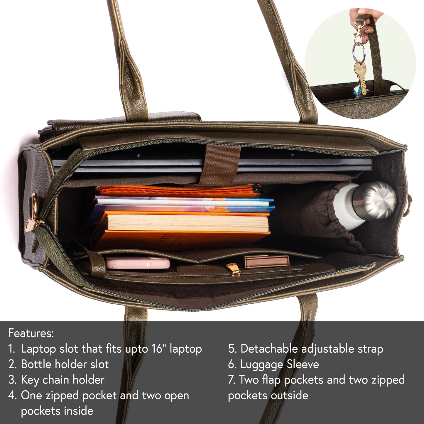 Olive Opulence Maison Élan Tote bag for 16" laptop