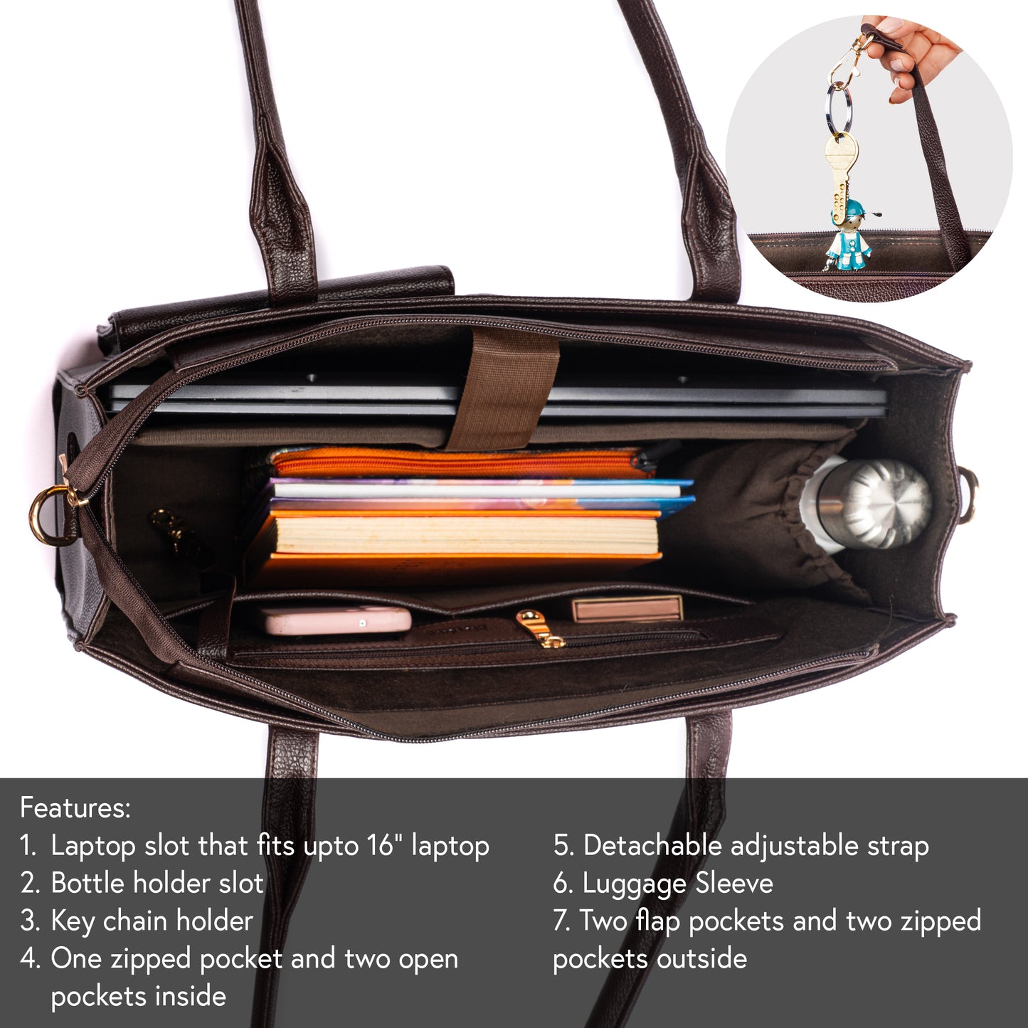 Mahogany Mystique Maison Élan Tote bag for 16" laptop