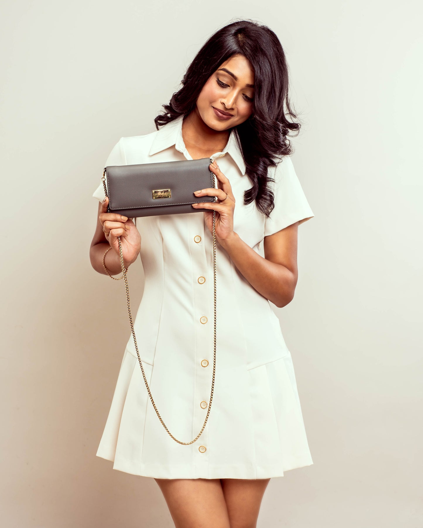 Slate Grey Clutch Wallet cum Sling