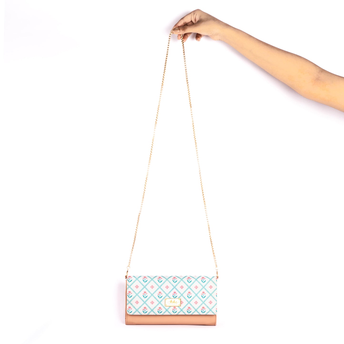 Coral Blossom Clutch Wallet cum Sling